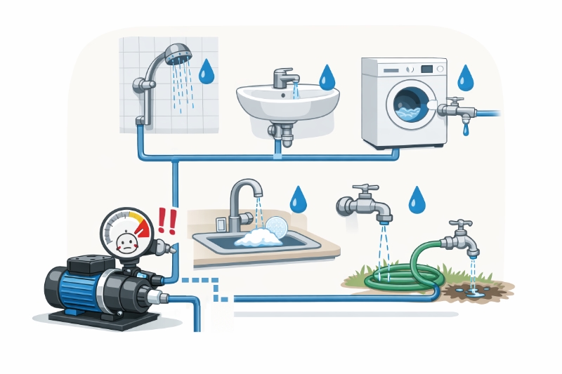 Alulméretezett szivattyú rendszer