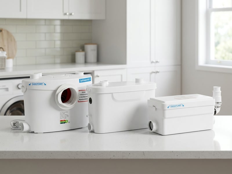 Sanipump Optimum WC-3, C-3 és SH-2 kompakt szennyvíz átemelők egymás mellett