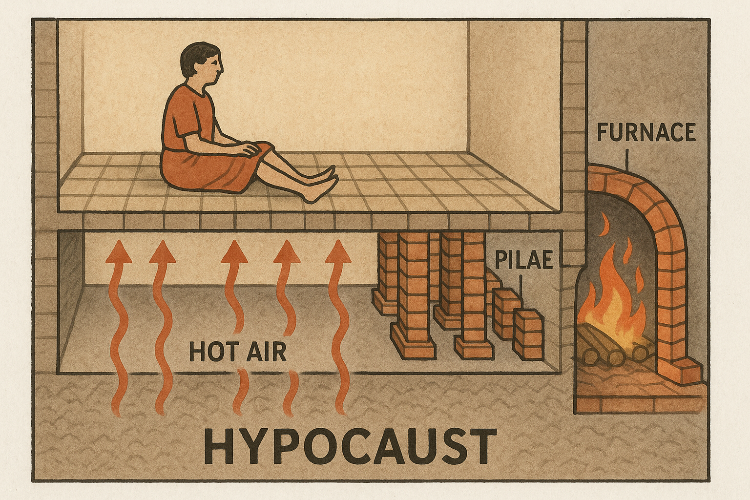 Hypocaustum sematikus rajza